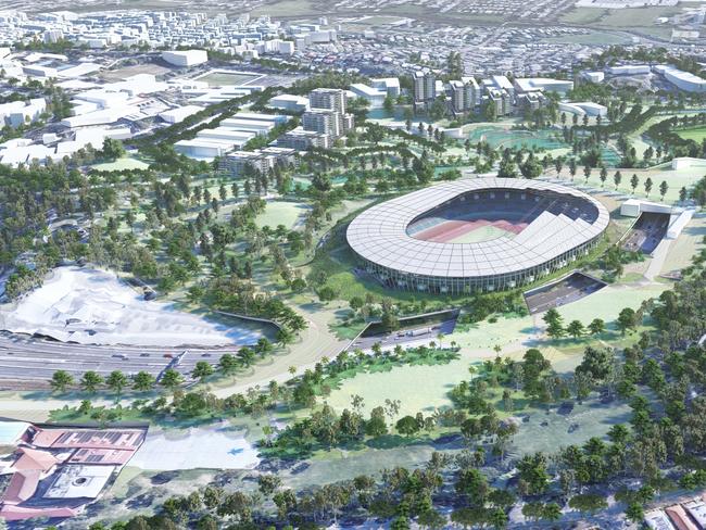 ## EMBARGOED IMAGES NOT FOR USE BEFORE 6TH MARCH 2024 ## Victoria park Olympics.......Brisbane BOLD proposes doubling the 2032 legacy outcomes for the city in a cohesive urban corridor. In legacy the concept establishes the new capital of our Knowledge Economy infrastructure featuring 2000+ dwellings of affordable keyworker housing, world's best sports and events excellence corridor situated amongst 60ha of urban parklands within 1.5km’s of the CBD, establishing a broader macro cross-city green line connecting our hospitals and universities to the city centre.  This secure, contained precinct leverages both Cross River Rail and Metro infrastructure and will catapult the city 20 years forward through a vision-led citywide master plan while offering significant savings and gross value add benefits. In addition, this strategy provides compelling Housing Accelerators freeing up 15,000 dwellings worth of inner 5km affordable and BTR housing opportunities for immediate prosecution. Pictured Supplied by ARCHIPELAGO