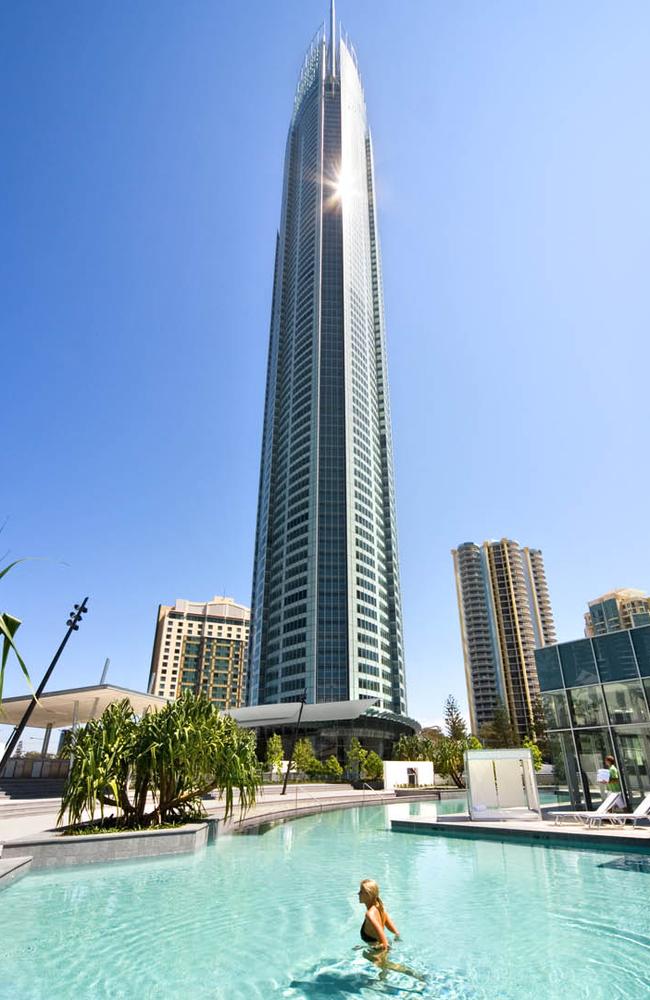 Q1 apartment building, once the world's tallest residential tower, at Surfers Paradise on the Gold Coast.