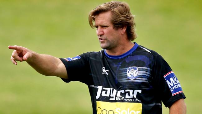 Coach Des Hasler at Bulldogs training. Picture: Gregg Porteous