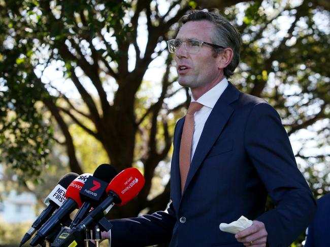 Dominic Perrottet at Government House after taking over as NSW premier after the resignation of Gladys Berejiklian. Picture: Getty Images