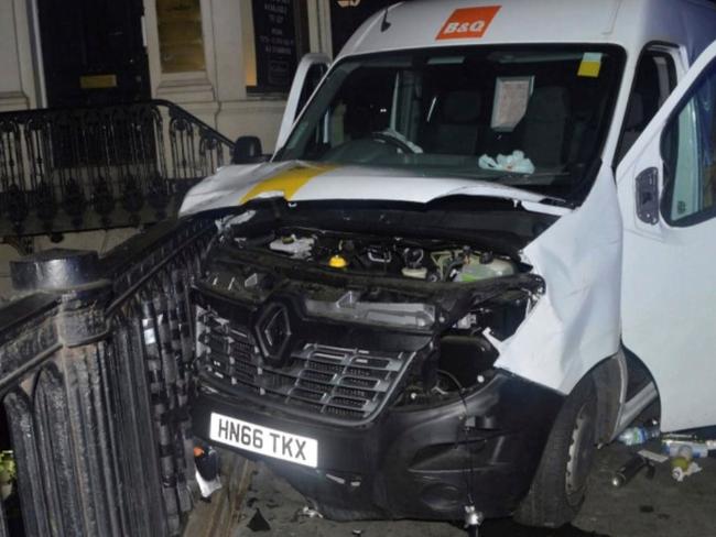 The van used in the London Bridge attacks. Picture: AP