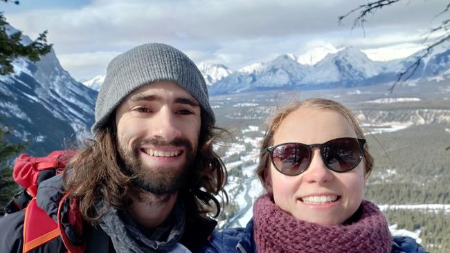 Adelaide couple Emma and Daniel Heritage. Daniel died in a rock climbing accident in Canada. Pictures: Supplied by family