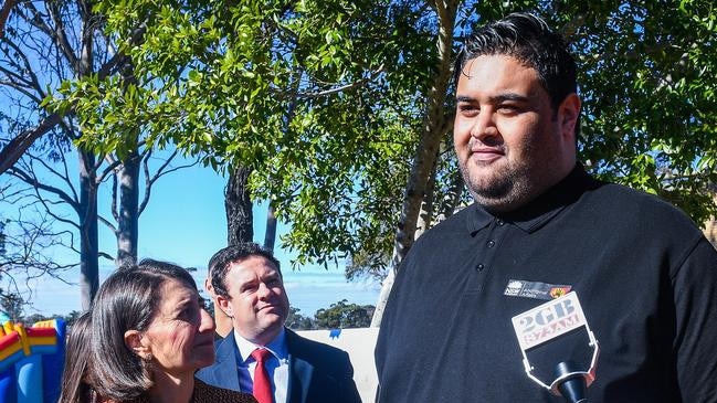 Blake Tatafu with Gladys Berejiklian.