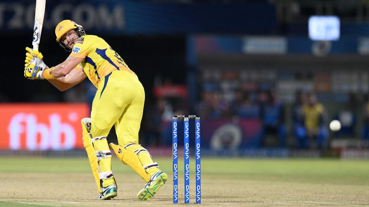Chennai Super Kings’ Shane Watson plays a shot during the 2019 Indian Premier League.