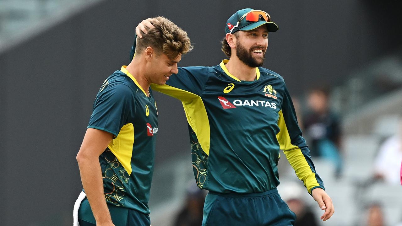 Spencer Johnson and Matt Short of Australia. Photo by Hannah Peters/Getty Images