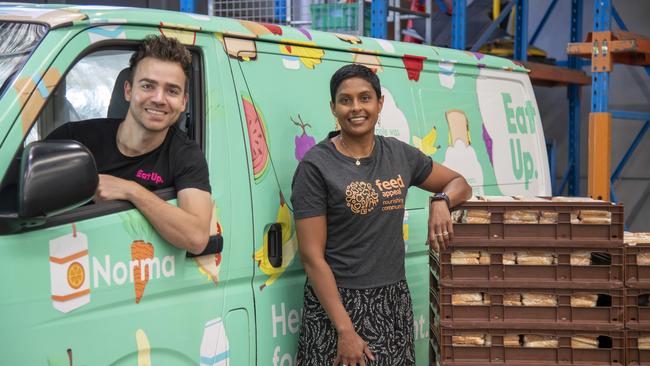 Eat Up Australia was one of the charities to receive a grant last year. Pictured is founder Lyndon Galea with Feed Appeal CEO Katherine Gokavi-Whaley. Picture: Andy Brownbill