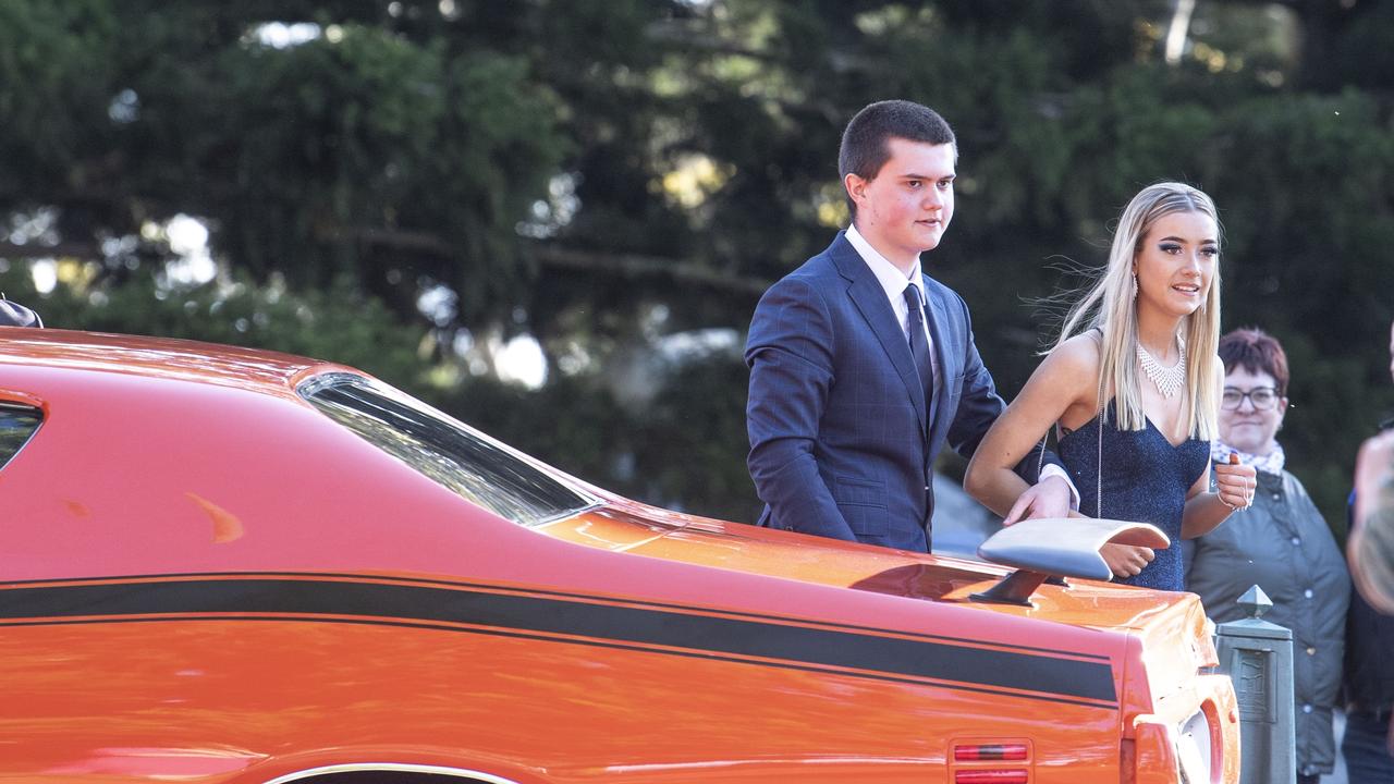 Loki Macdonald and Lucah Gniel. Toowoomba State High School formal at Picnic Point. Friday, September 9, 2022. Picture: Nev Madsen.