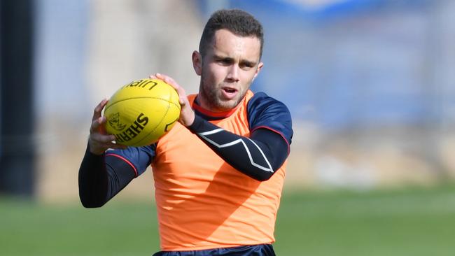 Lachlan Sholl impressed in the Crows’ recent match simulation. Picture: David Mariuz/AAP