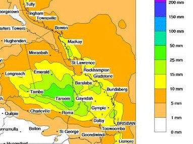 DOWNPOUR: Saturday's forecast has predicted between 50-100mm rain for some areas.