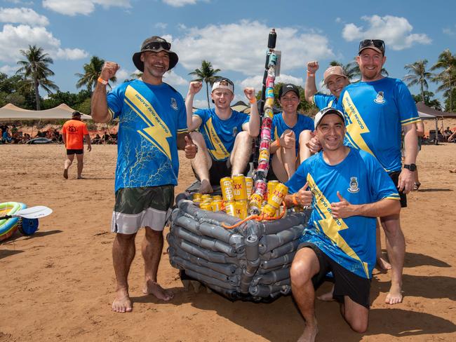 Crush sailors NAVY at the Darwin Beer Can Regatta at Mindil Beach, 2024. Picture: Pema Tamang Pakhrin