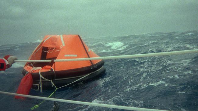 Lifeboat raft of yacht <i>Stand Aside </i>during the ill-fated 1998 Sydney to Hobart.