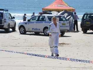 The scene of a shark attack on Clarkes Beach, Byron Bay where a man in his fifties died 09/09/2014. Picture: Cathy Adams