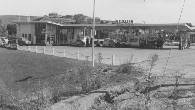 The Neptune service station, missing the ‘E’ after a storm, in the early 1960s. Picture: Doug Sheehan