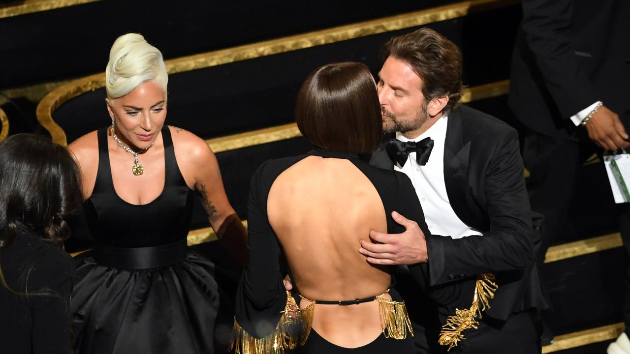 Lady Gaga, Irina Shayk and Bradley Cooper during the 91st Annual Academy Awards.