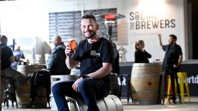 Beau Curtis at his The Social Brewers Brewery in Mortdale. It’s the first craft brewery to open in the St George area. Picture: Jeremy Piper