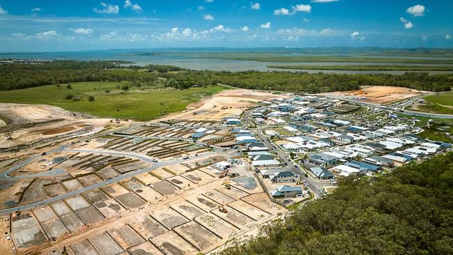 Redland council says is land housing supply is adequate. An aerial image of the Shoreline housing project in Redland Bay taken in February 2023 showing the housing estate which will soon be home to 10,000 people. Image: Shoreline