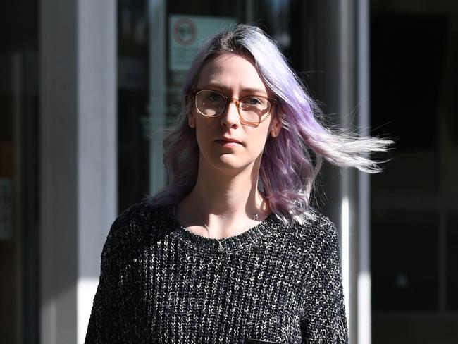 Melissa Joan Donald leaves the Brisbane Magistrates Court. Picture: Dan Peled