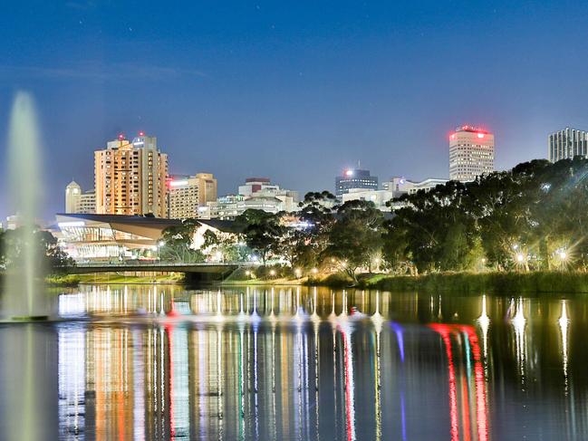 ***EMBARGOED SPEAK TO PICTURE DESK*** Views of Adelaide skyline from north across the River Torrens