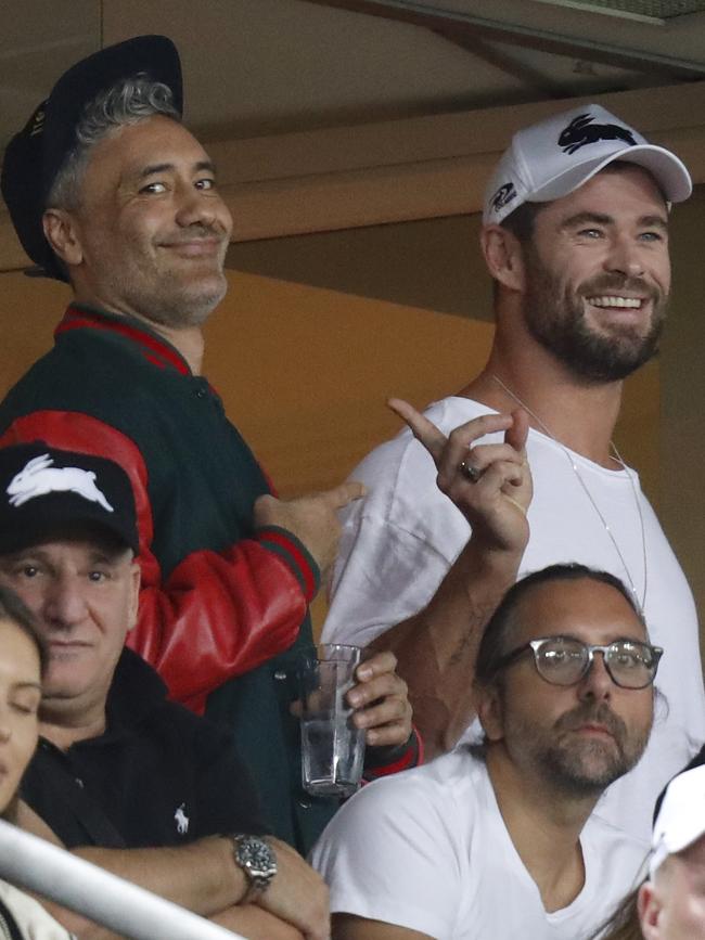 Director Taika Waititi (left) and Hemsworth. Picture: Jonathan Ng