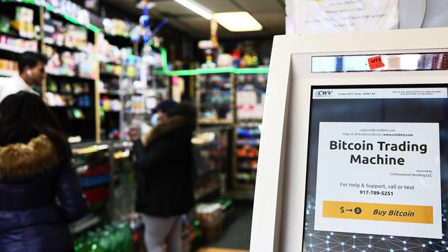 A bitcoin ATM in New York. Picture: AFP