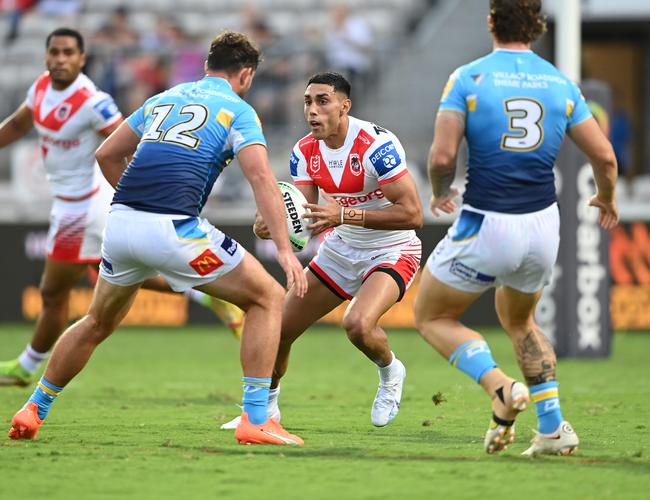 Tyrell Sloan had a blinder against the Titans. Picture: NRL Photos