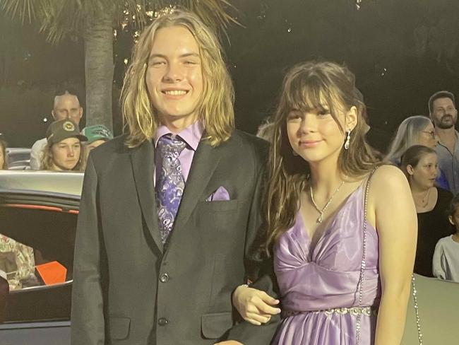 Students on the red carpet of the 2023 Xavier College School Formal at the Hervey Bay Boat Club