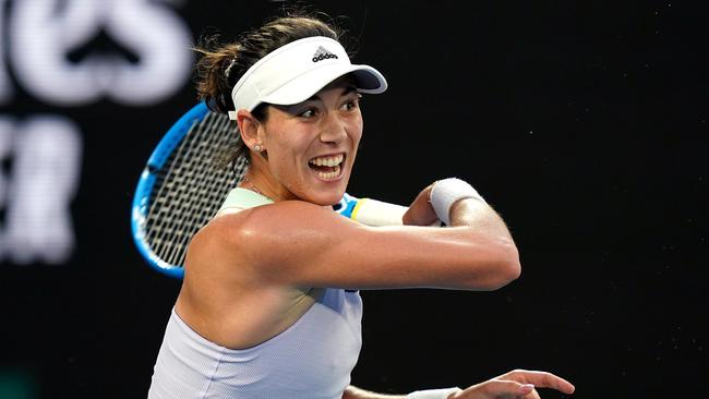 Garbine Muguruza of Spain beats fifth-seeded Eina Svitolina of Ukraine. Photo: AAP