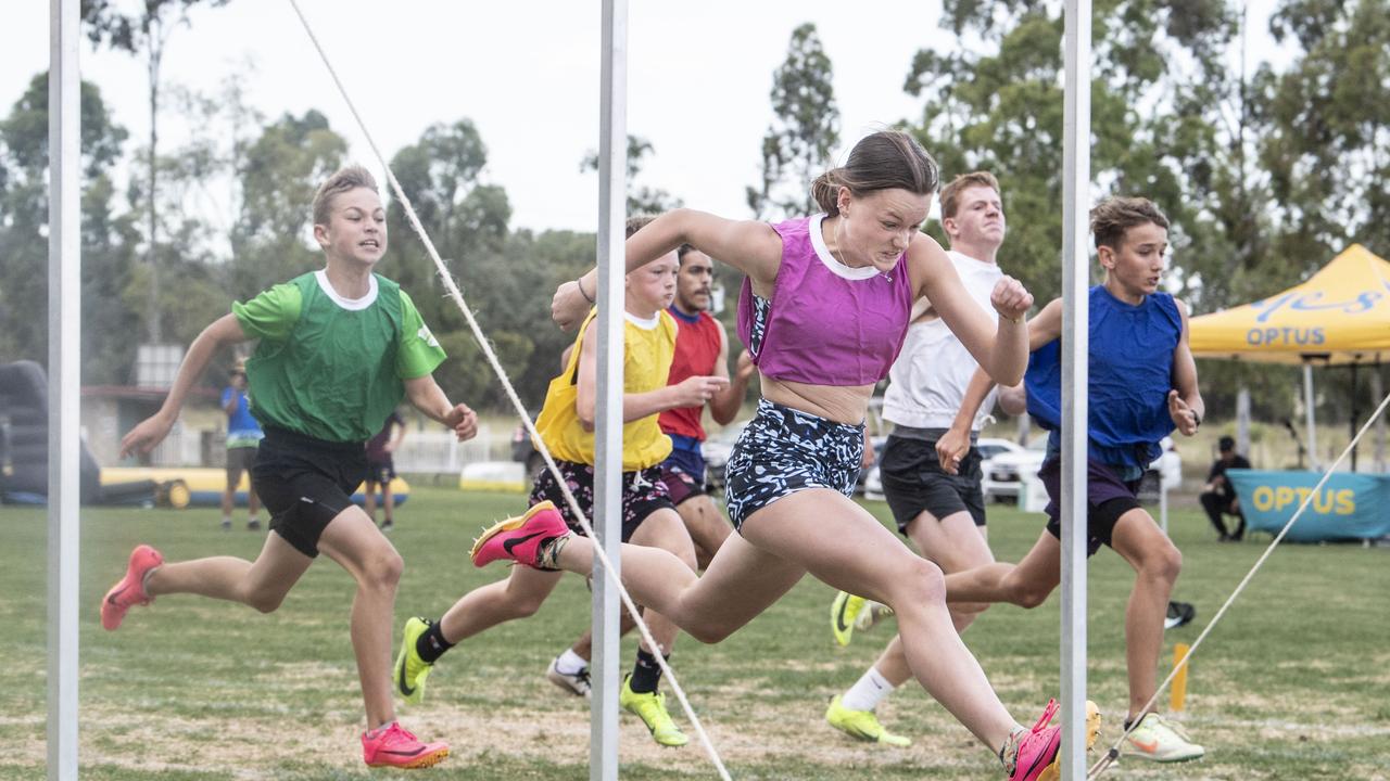 Adelaide Bailey crosses the line during a Postle Gift heat in 2022. Picture: Nev Madsen.