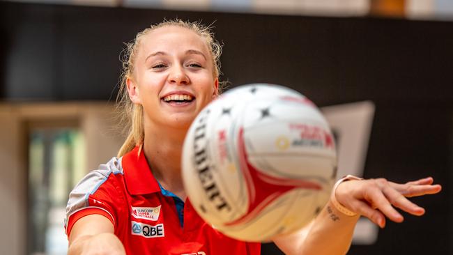 Tayla Fraser at Netball Central before all competition was put on hold. Pic: Monique Harmer.