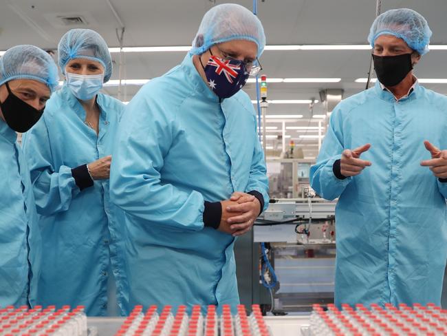 The government’s plans for onshore vaccine production were hit by damaging revelations over the AstraZeneca vaccine. Picture: Adam Taylor PMO Via NCA NewsWire