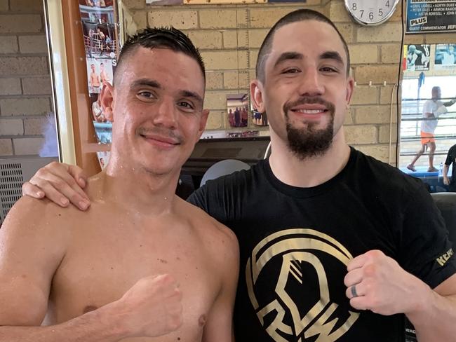 Tim Tszyu & Robert Whittaker sparring session.  Source: Supplied