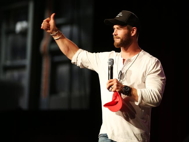 Chris Hemsworth at a Q and A session with fans at Supanova. Pictures: Toby Zerna