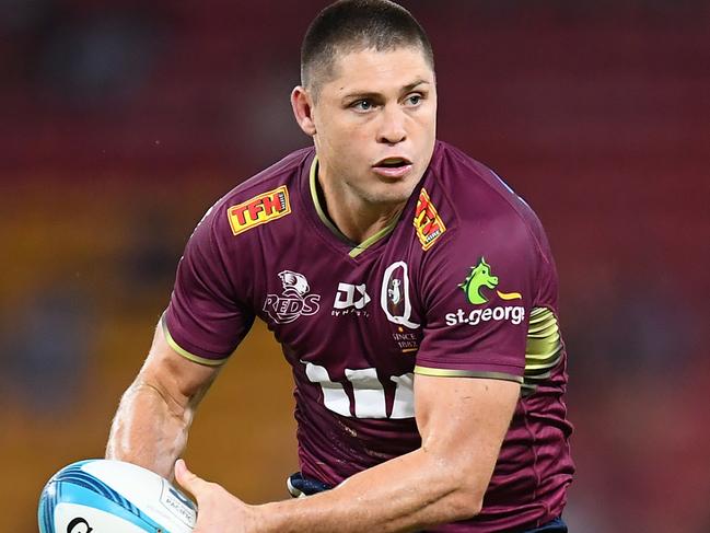 BRISBANE, AUSTRALIA - APRIL 02: James O'Connor of the Reds in action during the round seven Super Rugby Pacific match between the Queensland Reds and the ACT Brumbies at Suncorp Stadium on April 02, 2022 in Brisbane, Australia. (Photo by Albert Perez/Getty Images)