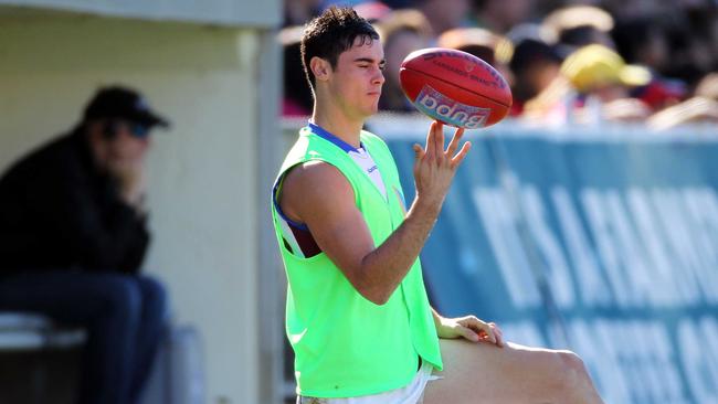 Jesse O’Brien on the boundary line before Brisbane’s game with Adelaide in 2011. <br/>Picture: News Corp.