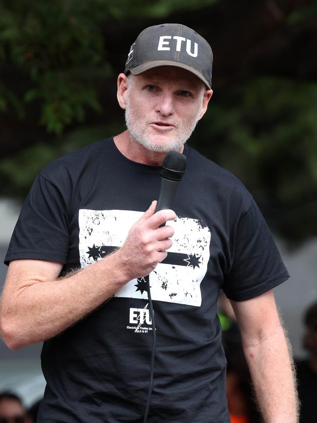 Chris Lynch of the Electrical Trades Union - Qld and NT branch, on Tuesday. Picture: Liam Kidston