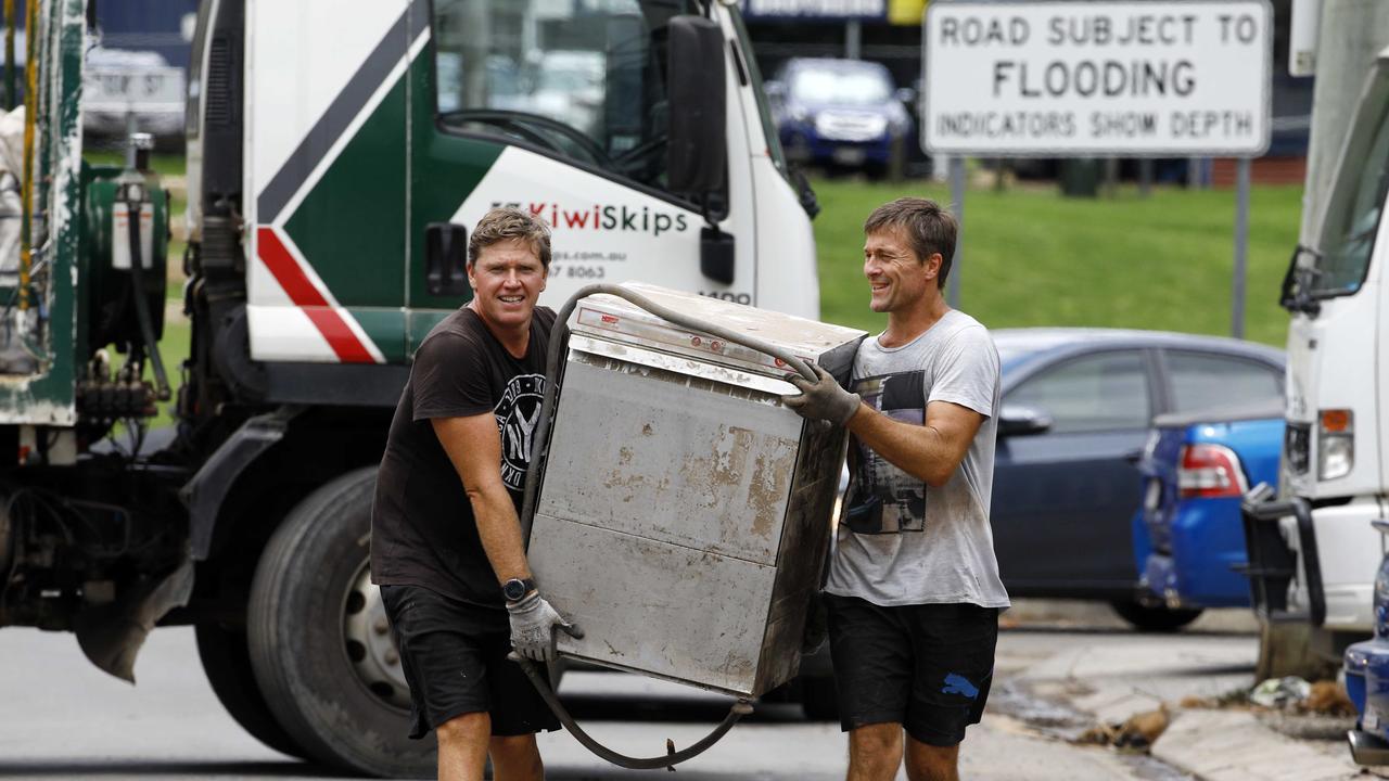 The ‘Mud Army 2.0’ will resume their efforts on Saturday as the clean up from the floods continues. Picture: NCA NewsWire/Tertius Pickard