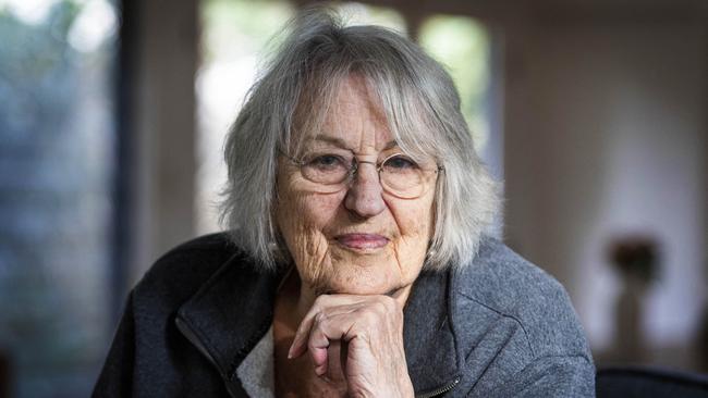 Germaine Greer at her brother’s home outside Melbourne after 10 months living in an aged care home in Murwillumbah, northern NSW. Picture: Aaron Francis