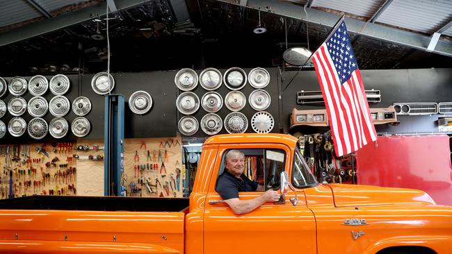 Kevin Wojewodka pictured in his 1958 GMC 100 truck that will feature in Cars Under the Stars coming to Gosford. Picture: Sue Graham