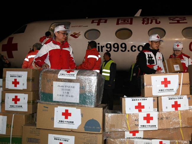 Aid arrives to help victims of huge earthquake that hit Turkey and Syria. Picture: AFP