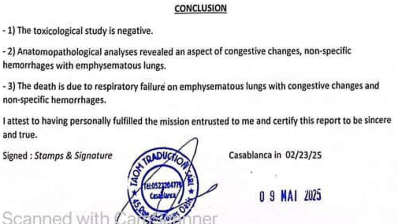 The autopsy results of Australian businessman Allen McKenna.