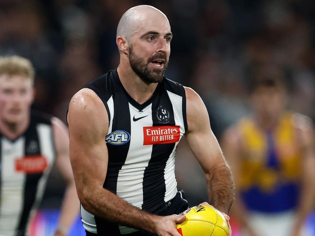 Steele Sidebottom has made a strong impression since moving to halfback. Picture: Michael Willson/AFL Photos via Getty Images