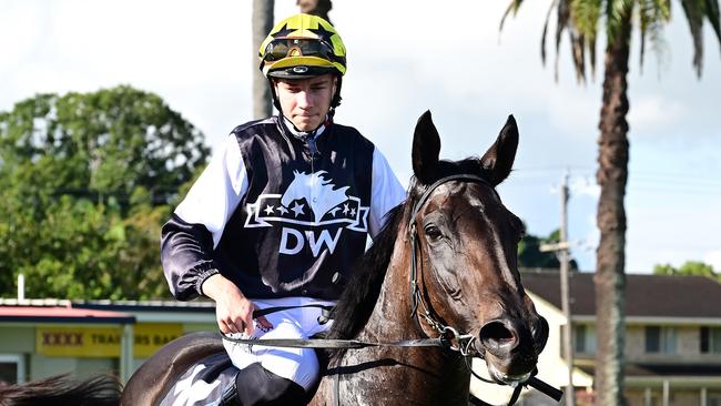 Apprentice jockey Jace McMurray looks a chance to win the Jockey Challenge. Picture: Grant Peters - Trackside Photography