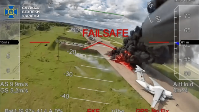 Ukraine claimed it bombed 41 strategic bombers in the operation. Picture: Security Service of Ukraine