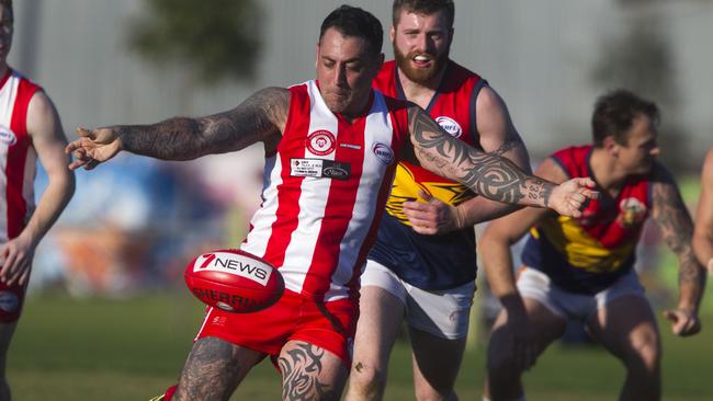 Jonathan Miller in action for North Footscray. Picture: Richard Serong