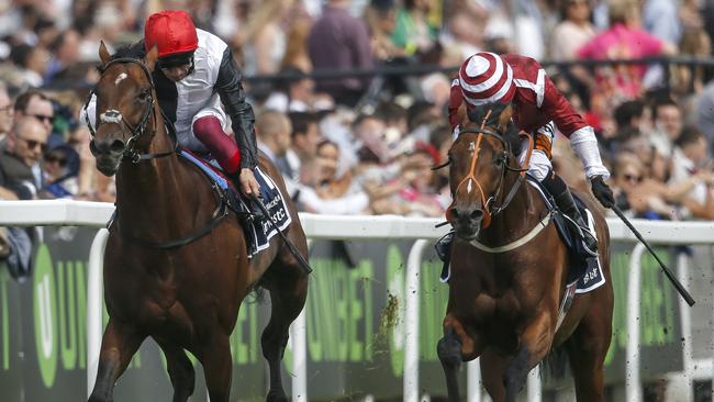 Cracksman (left) should be rated the world’s best horse, according to English racing  commentator Matt Chapman. Picture: Getty Images