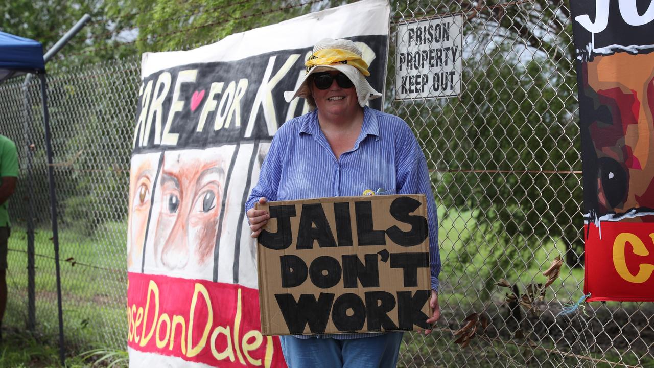 Close Don Dale protestors hold a demonstration for Invasion Day outside of the infamous prison for the third year in a row in 2024.