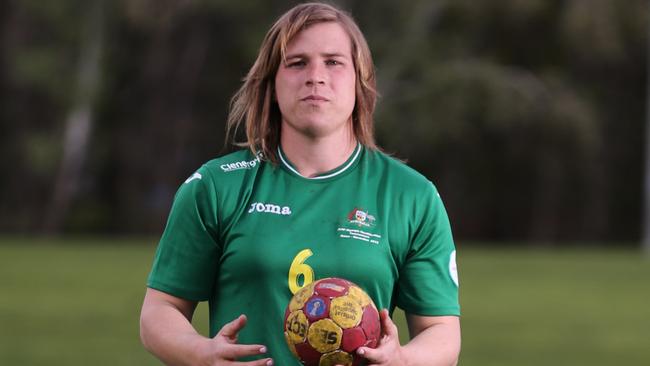 Hannah Mouncey has been playing for Ainslie’s AFLW team in Canberra. Picture: Ray Strange