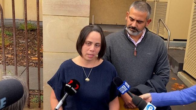 The mother of Lucas Latouche Mazzei speaks outside the Adelaide Coroner's Court