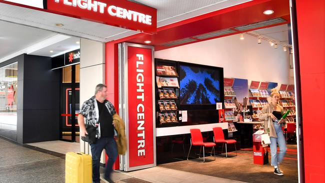 Flight Centre shares dropped after earnings were delivered on Wednesday. Picture: John Gass