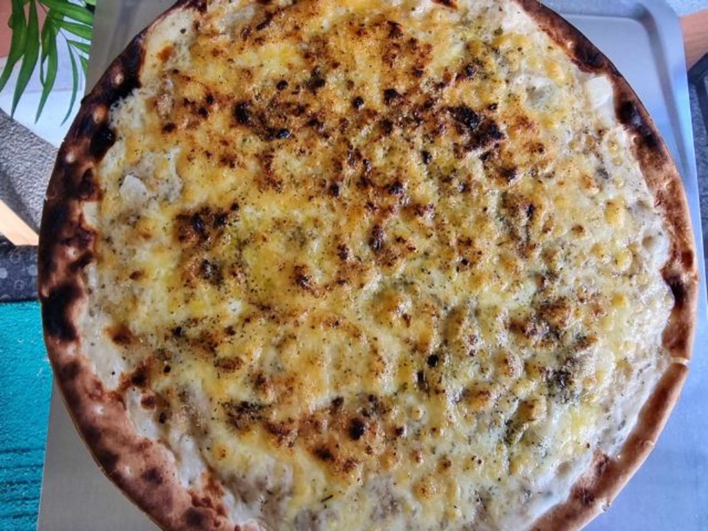 Attempt at making truffle pizza at home with an Ooni oven. Picture: Tahnee-Jae Lopez-Vito/news.com.au.